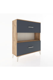 Arges Şifonyer Tek Raflı 2 Çekmeceli 88x30x106 Çam-Antrasit