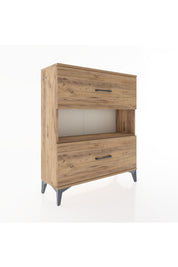 Arges Şifonyer Tek Raflı 2 Çekmeceli 88x30x106 Çam-Çam