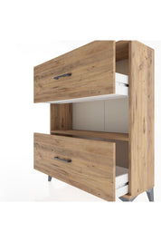 Arges Şifonyer Tek Raflı 2 Çekmeceli 88x30x106 Çam-Çam