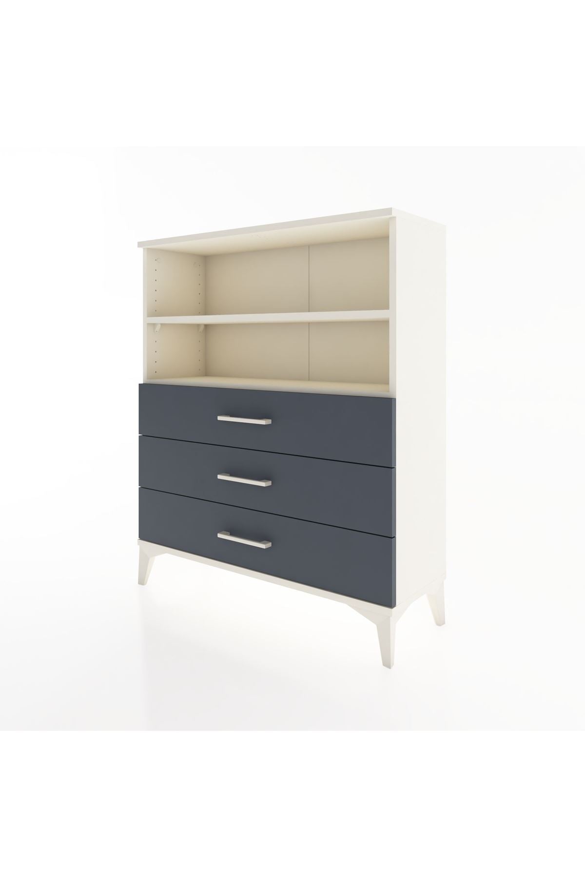 Arges Şifonyer 2 Raflı 3 Çekmeceli 88x30x106 Aytaşı-Antrasit