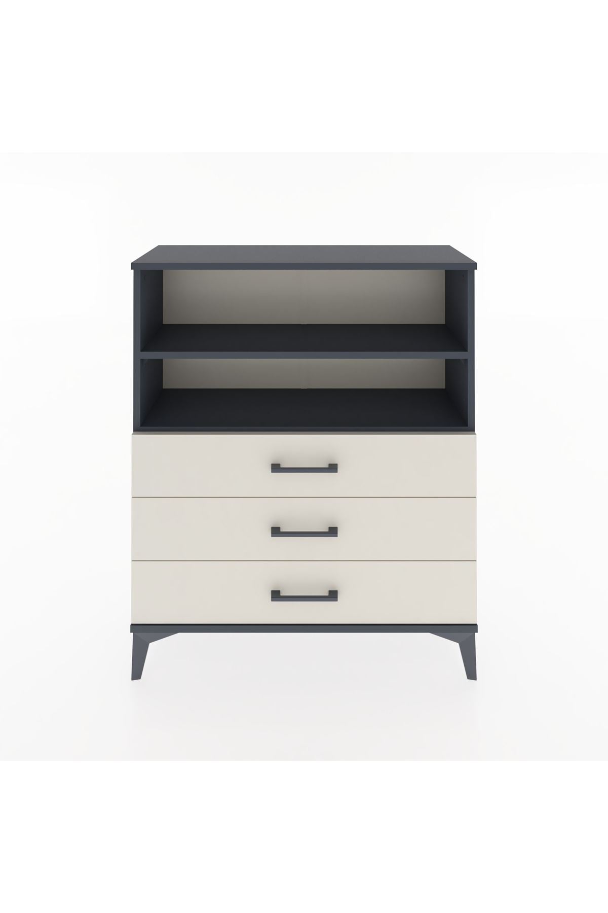 Arges Şifonyer 2 Raflı 3 Çekmeceli 88x30x106 Antrasit-Aytaşı