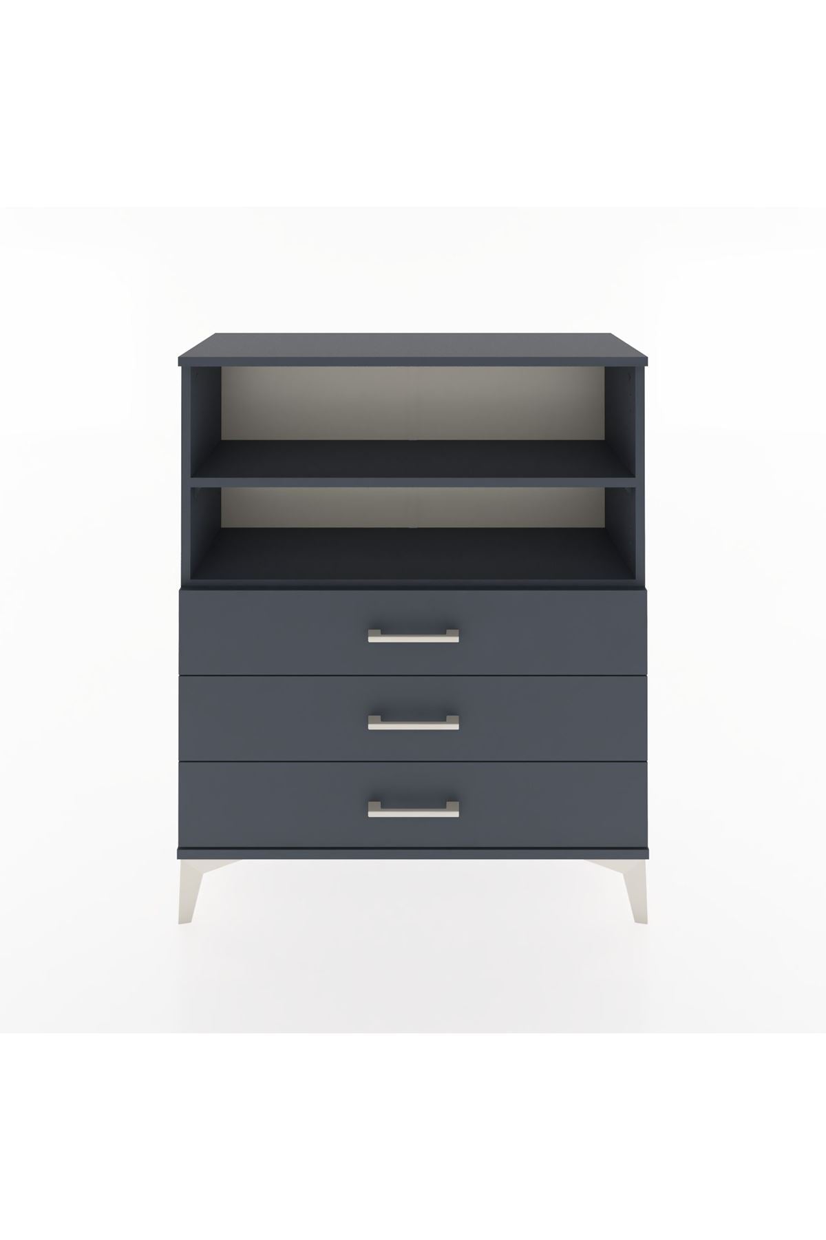 Arges Şifonyer 2 Raflı 3 Çekmeceli 88x30x106 Antrasit-Antrasit