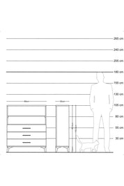 Arges Şifonyer 2 Raflı 3 Çekmeceli 88x30x106 Antrasit-Antrasit
