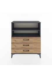 Arges Şifonyer 2 Raflı 3 Çekmeceli 88x30x106 Antrasit-Çam