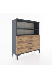 Arges Şifonyer 2 Raflı 3 Çekmeceli 88x30x106 Antrasit-Çam