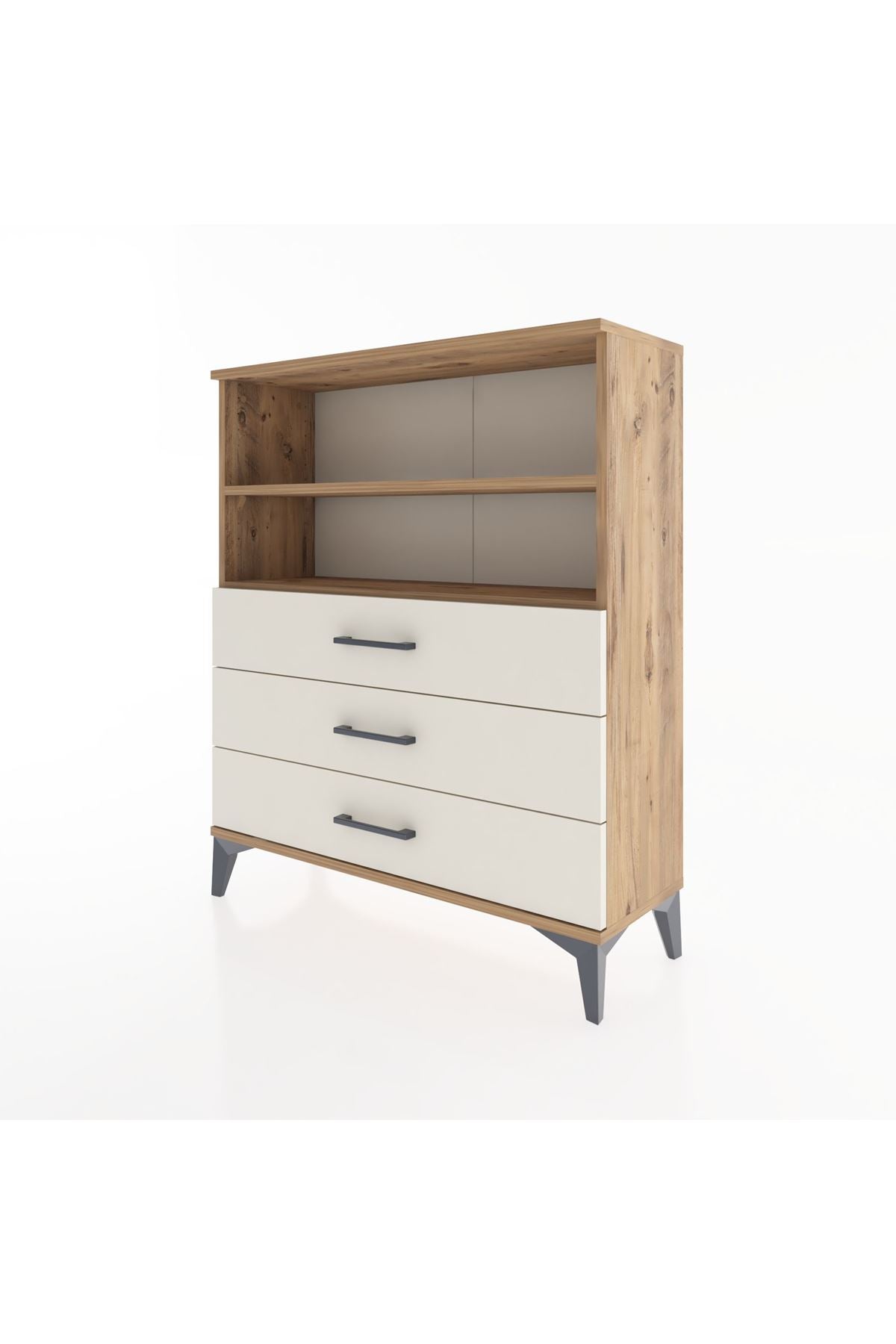 Arges Şifonyer 2 Raflı 3 Çekmeceli 88x30x106 Çam-Aytaşı