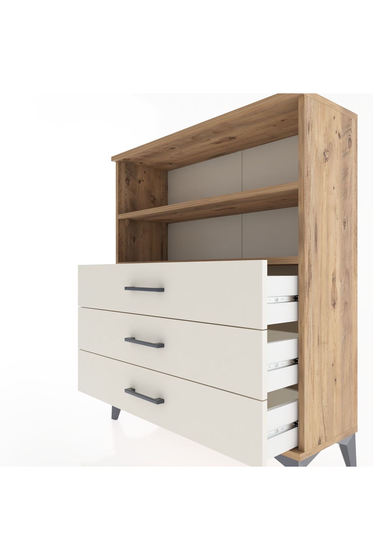 Arges Şifonyer 2 Raflı 3 Çekmeceli 88x30x106 Çam-Aytaşı