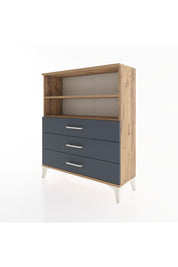 Arges Şifonyer 2 Raflı 3 Çekmeceli 88x30x106 Çam-Antrasit
