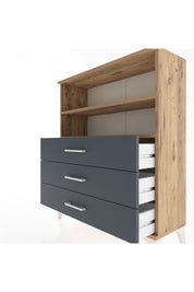 Arges Şifonyer 2 Raflı 3 Çekmeceli 88x30x106 Çam-Antrasit