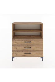 Arges Şifonyer 2 Raflı 3 Çekmeceli 88x30x106 Çam-Çam