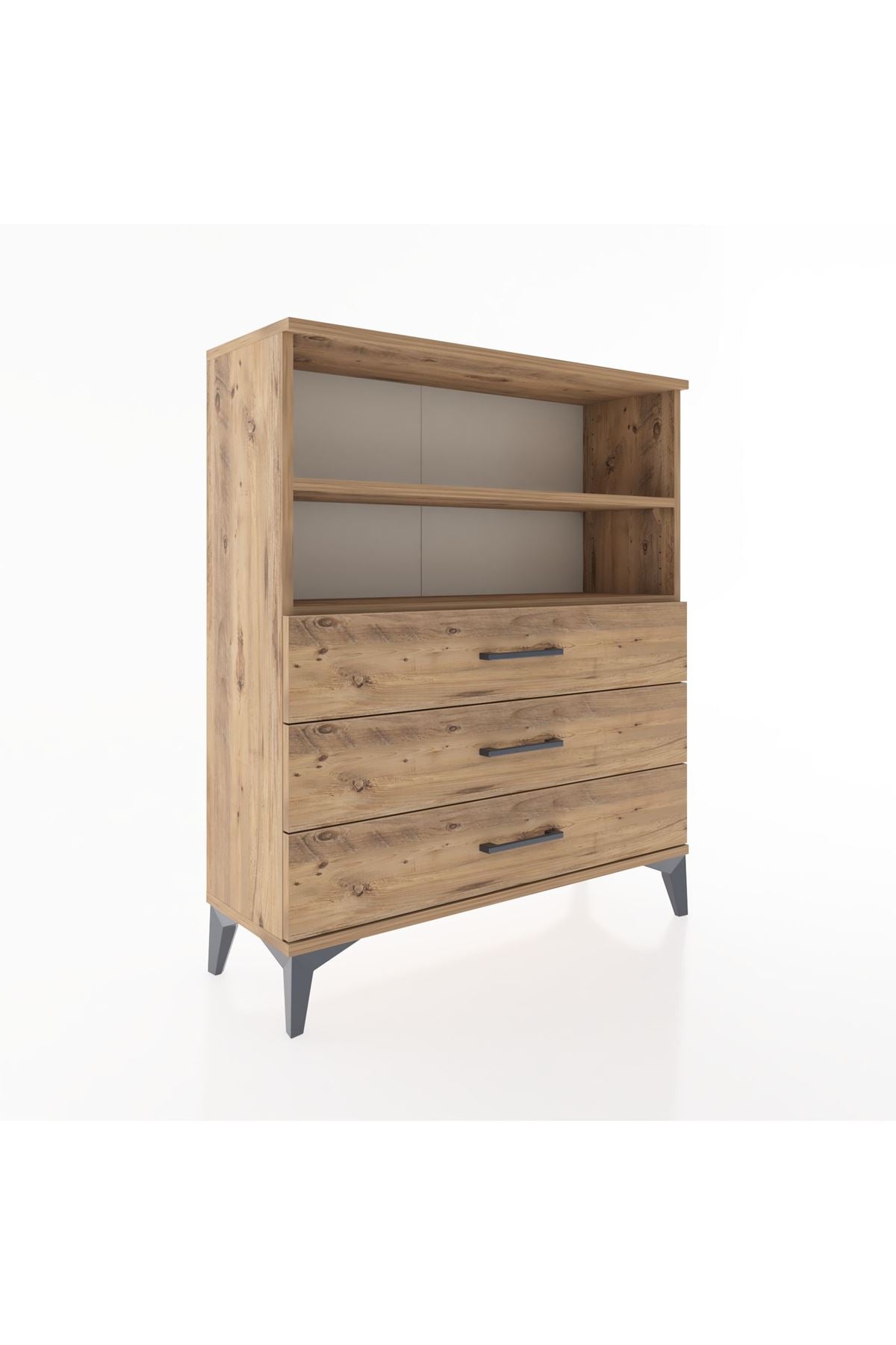 Arges Şifonyer 2 Raflı 3 Çekmeceli 88x30x106 Çam-Çam