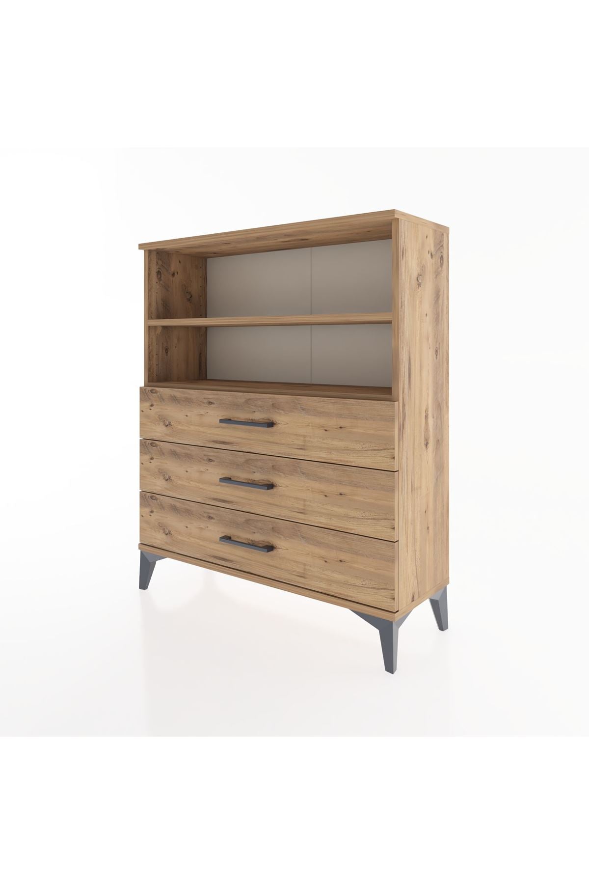 Arges Şifonyer 2 Raflı 3 Çekmeceli 88x30x106 Çam-Çam