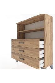 Arges Şifonyer 2 Raflı 3 Çekmeceli 88x30x106 Çam-Çam
