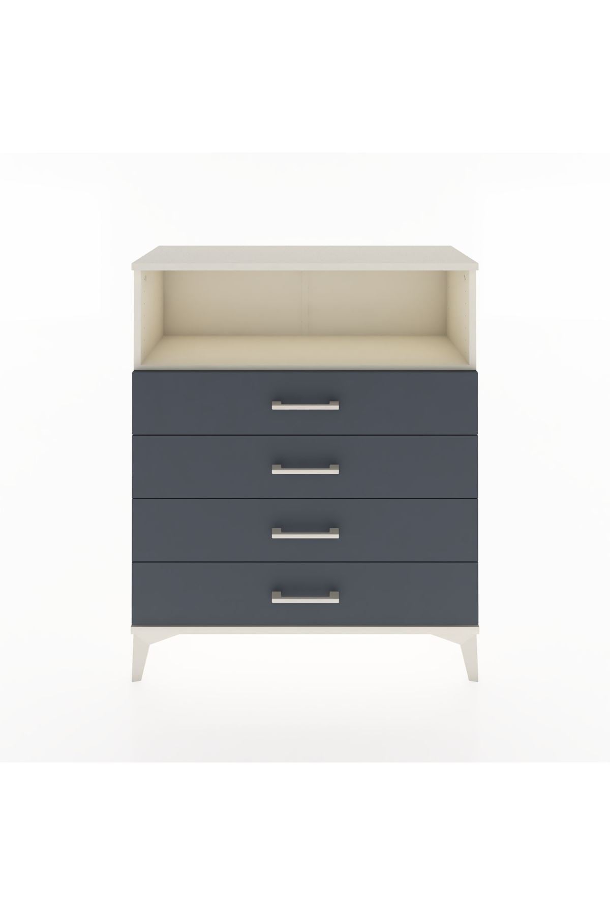 Arges Şifonyer Tek Raflı 4 Çekmeceli 88x30x106 Aytaşı-Antrasit