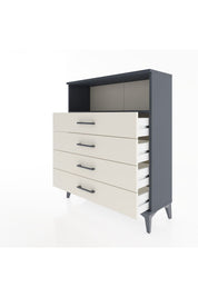 Arges Şifonyer Tek Raflı 4 Çekmeceli 88x30x106 Antrasit-Aytaşı