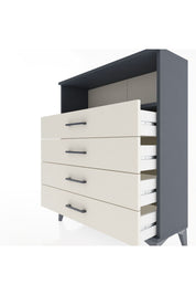 Arges Şifonyer Tek Raflı 4 Çekmeceli 88x30x106 Antrasit-Aytaşı