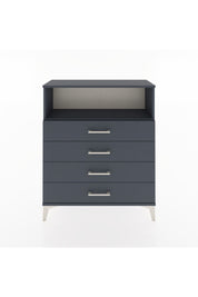 Arges Şifonyer Tek Raflı 4 Çekmeceli 88x30x106 Antrasit-Antrasit