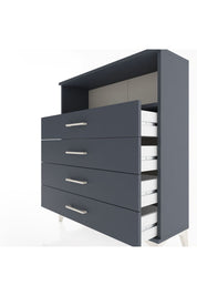 Arges Şifonyer Tek Raflı 4 Çekmeceli 88x30x106 Antrasit-Antrasit