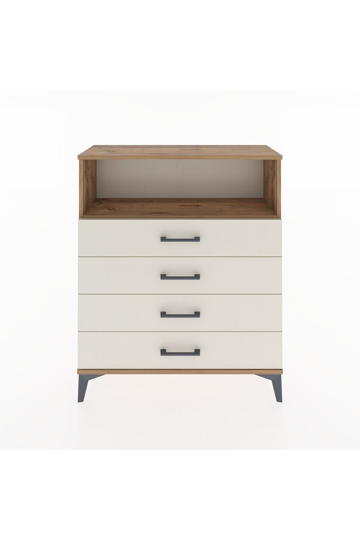 Arges Şifonyer Tek Raflı 4 Çekmeceli 88x30x106 Çam-Aytaşı