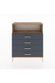 Arges Şifonyer Tek Raflı 4 Çekmeceli 88x30x106 Çam-Antrasit