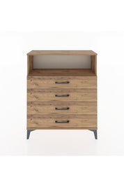 Arges Şifonyer Tek Raflı 4 Çekmeceli 88x30x106 Çam-Çam