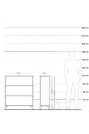Arges Şifonyer 2 Raflı 88x30x106 Antrasit-Çam