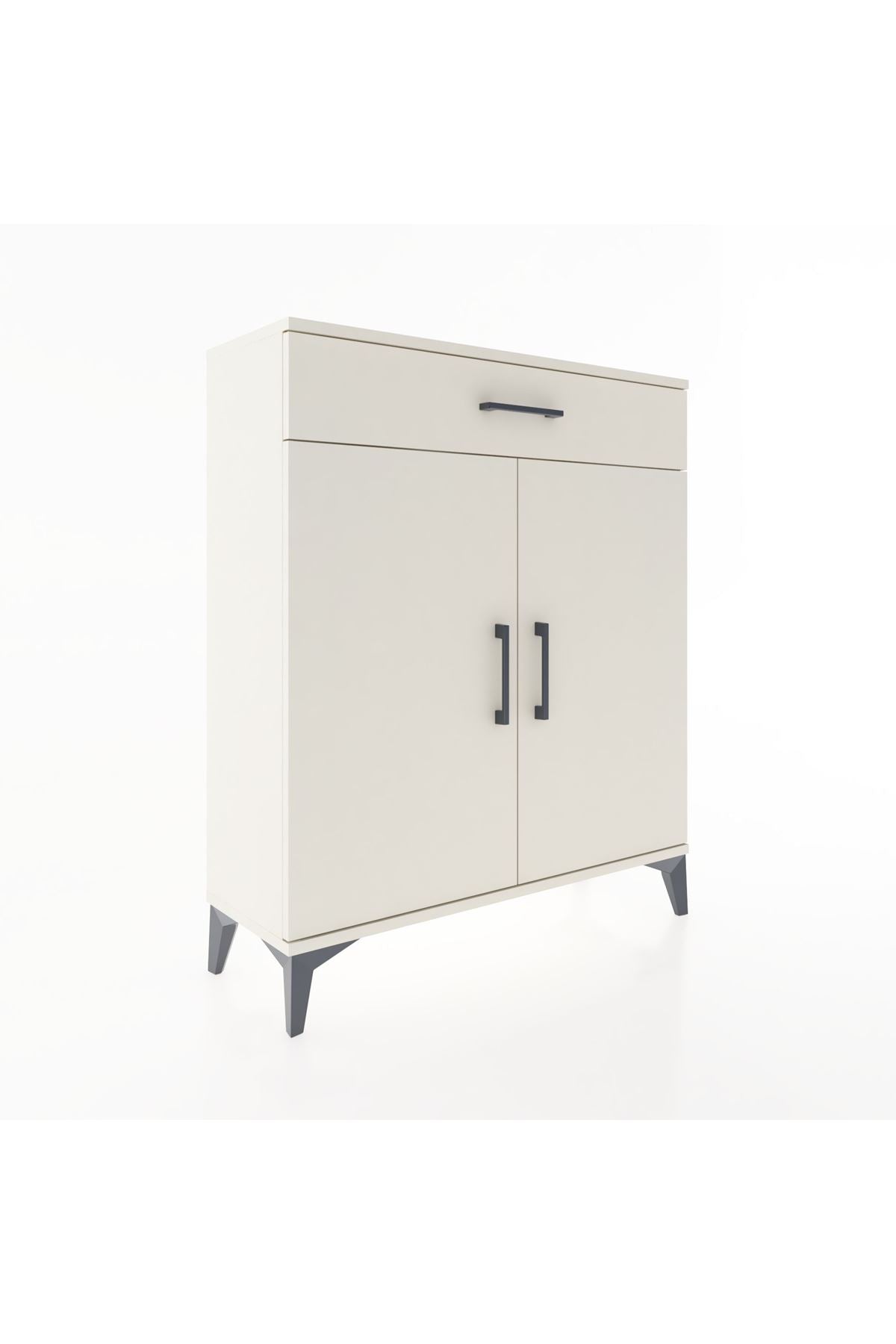 Arges Şifonyer Tek Raflı Tek Çekmeceli 2 Kapaklı 88x30x106 Aytaşı-Aytaşı