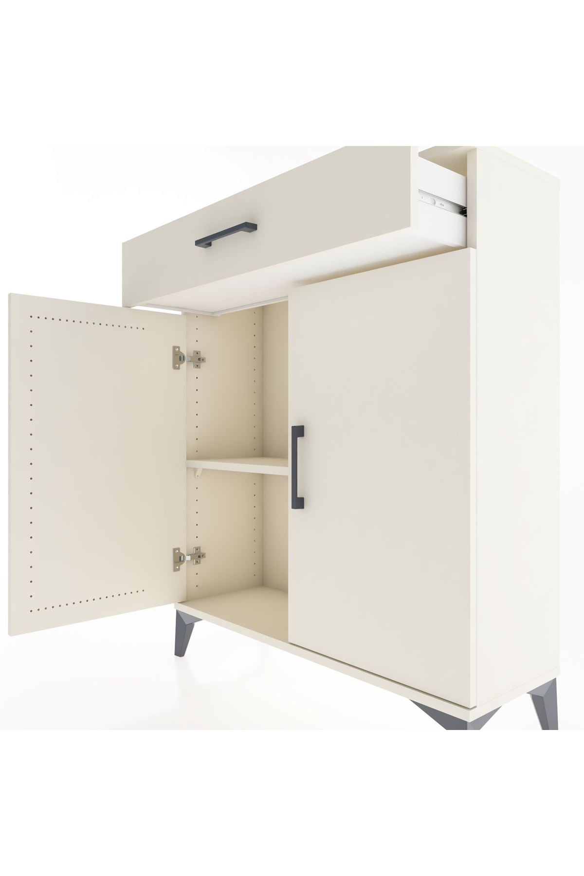 Arges Şifonyer Tek Raflı Tek Çekmeceli 2 Kapaklı 88x30x106 Aytaşı-Aytaşı
