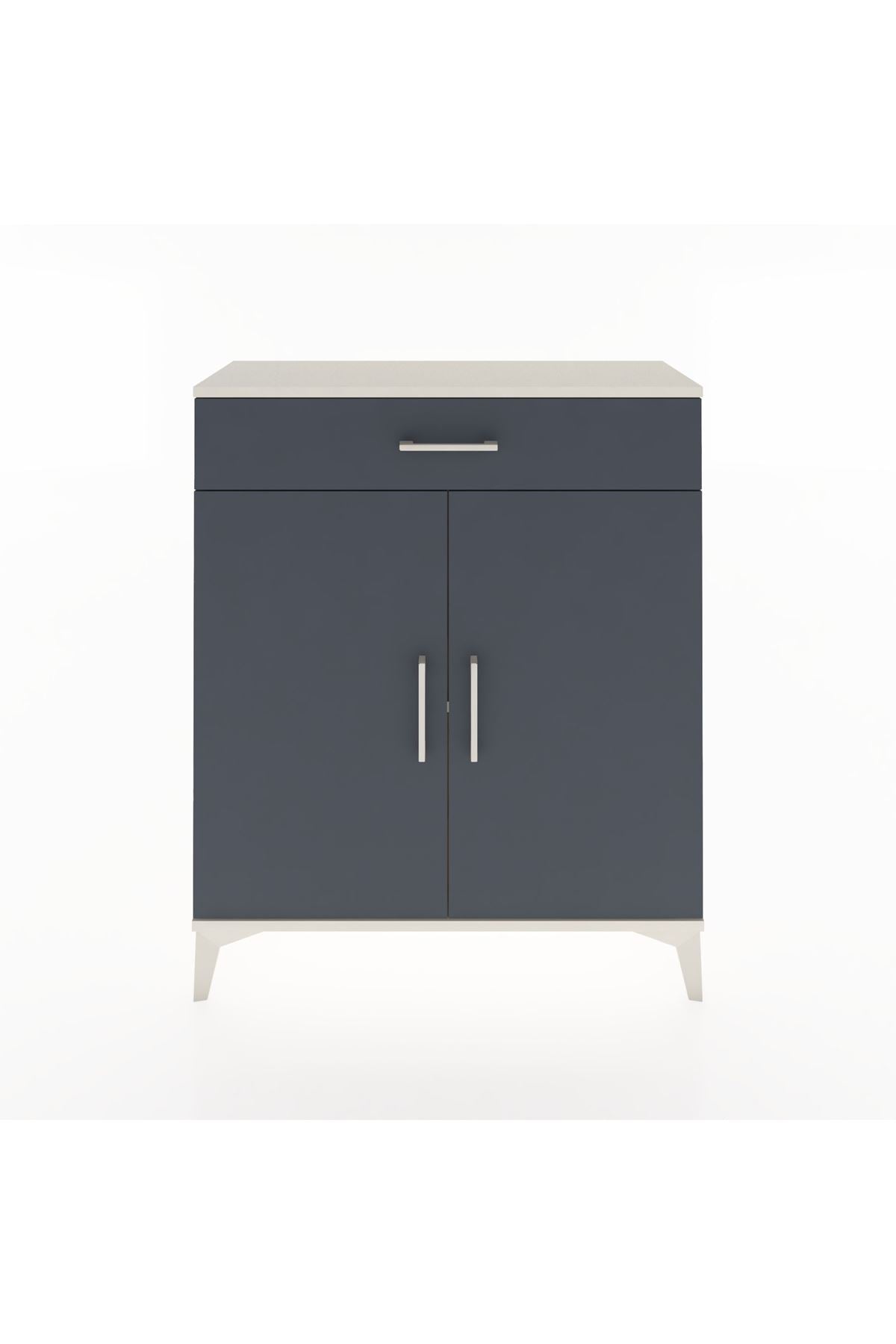 Arges Şifonyer Tek Raflı Tek Çekmeceli 2 Kapaklı 88x30x106 Aytaşı-Antrasit