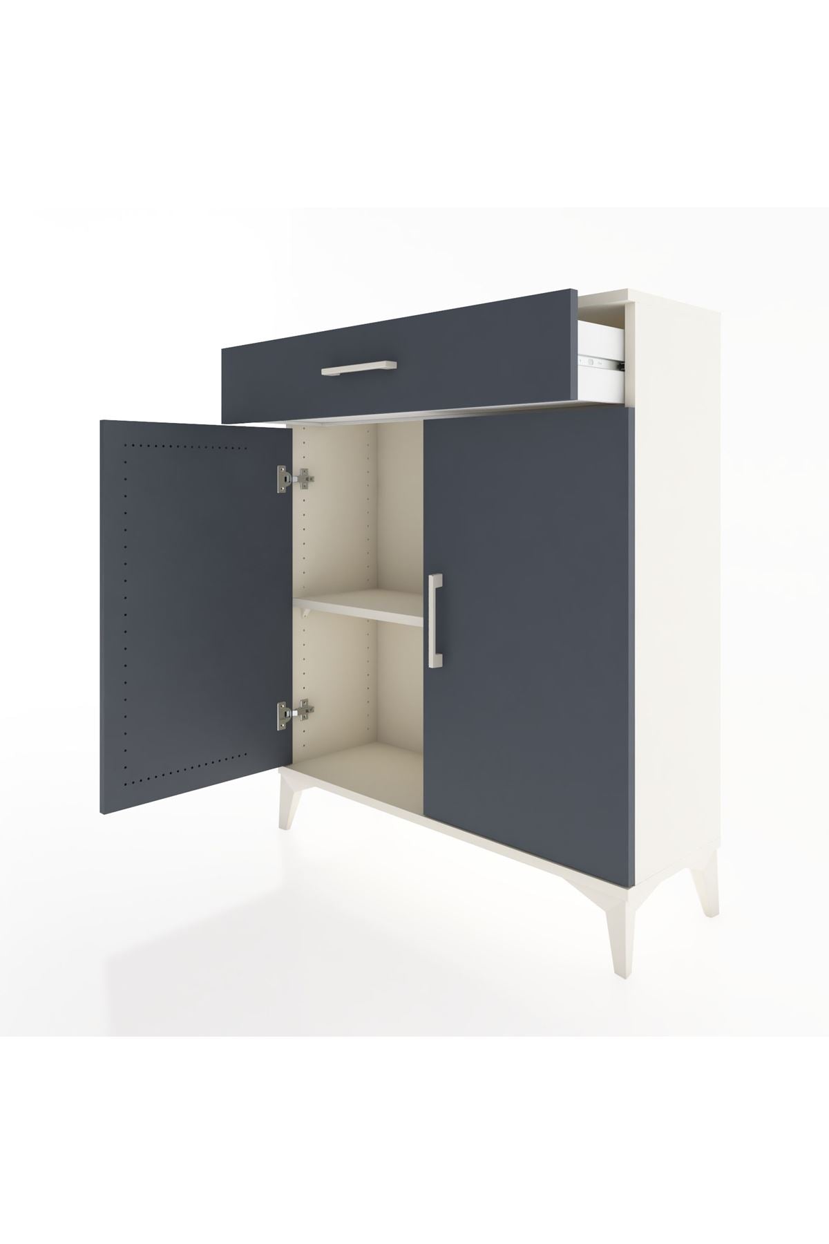 Arges Şifonyer Tek Raflı Tek Çekmeceli 2 Kapaklı 88x30x106 Aytaşı-Antrasit