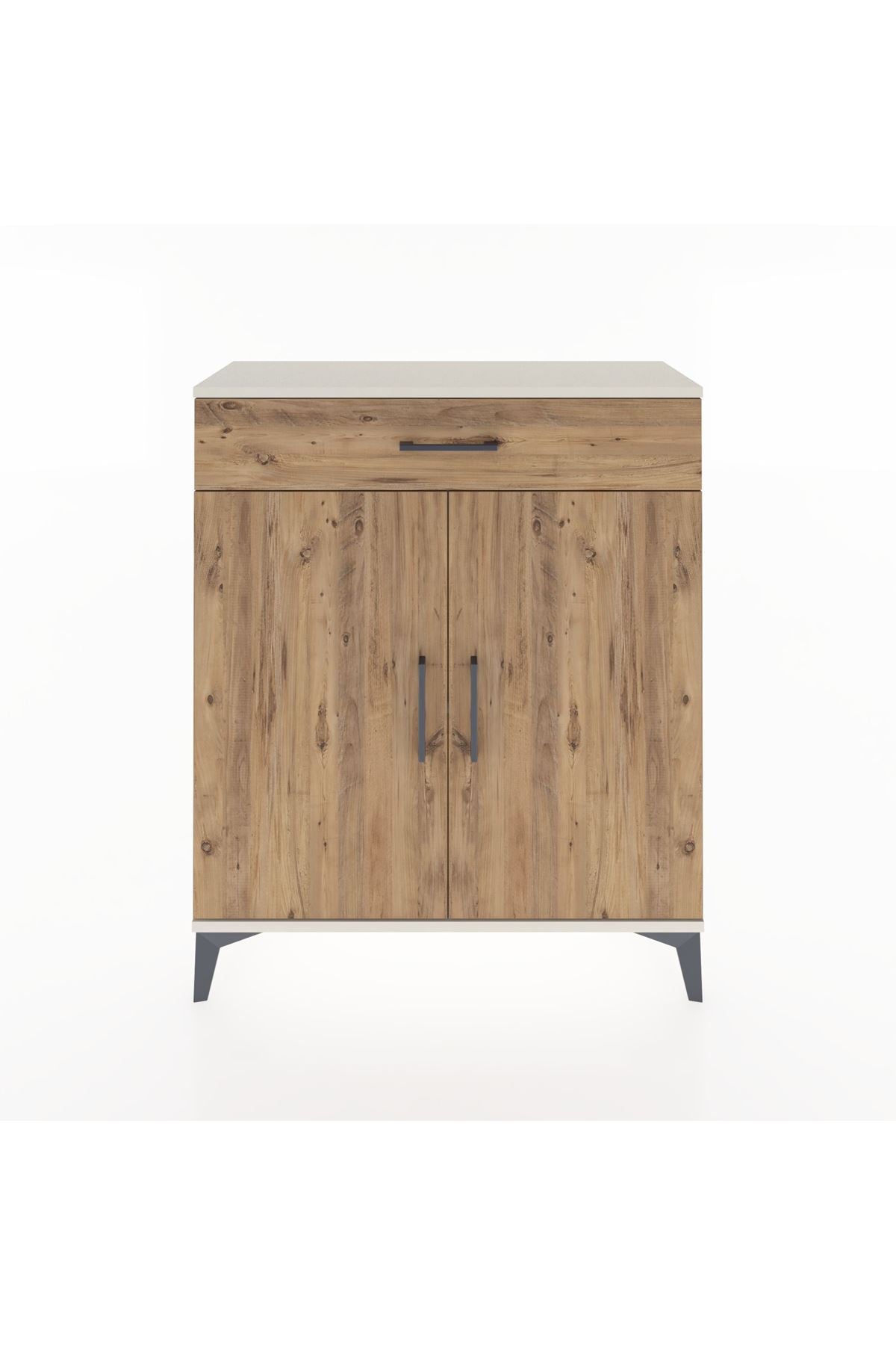 Arges Şifonyer Tek Raflı Tek Çekmeceli 2 Kapaklı 88x30x106 Aytaşı-Çam