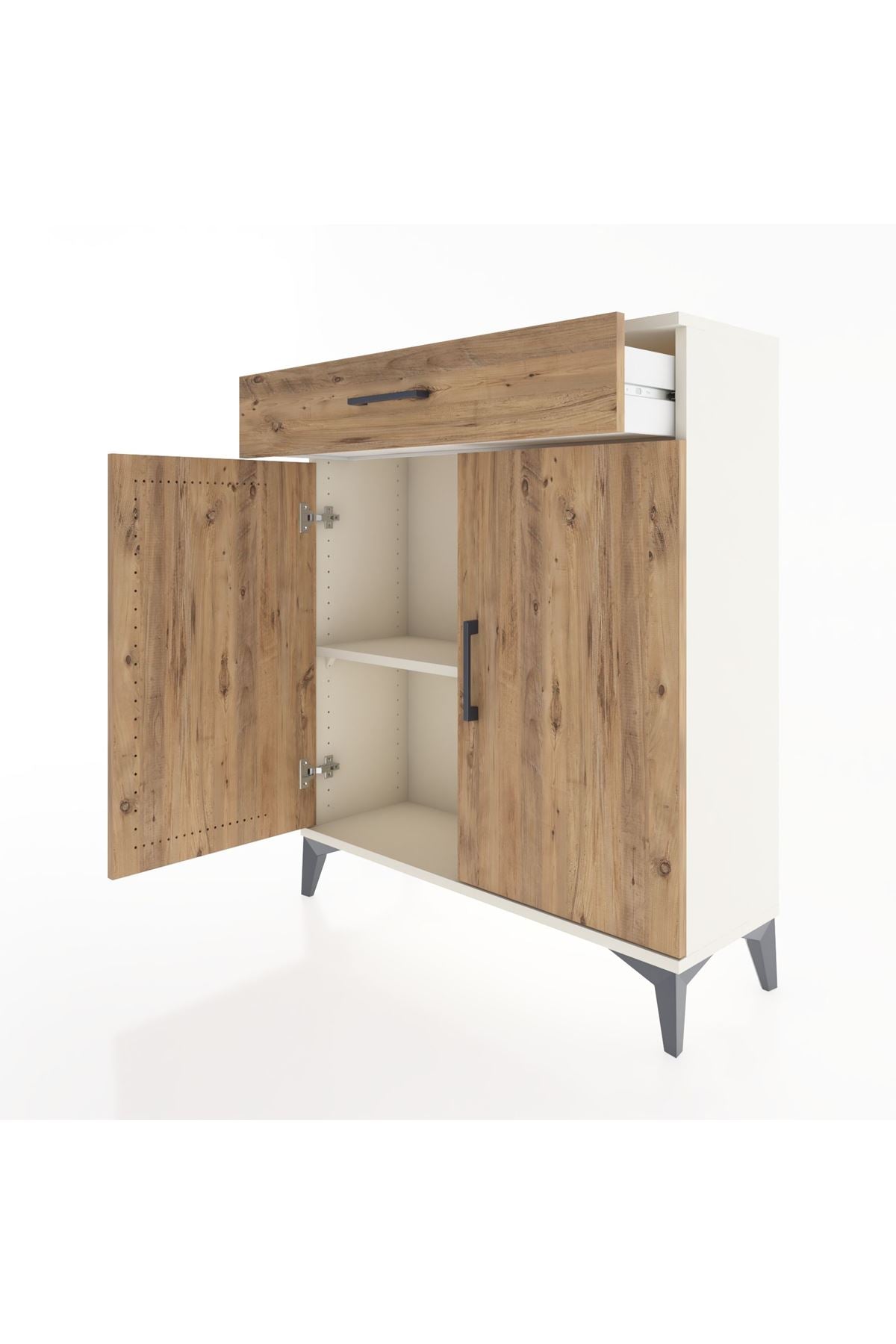 Arges Şifonyer Tek Raflı Tek Çekmeceli 2 Kapaklı 88x30x106 Aytaşı-Çam