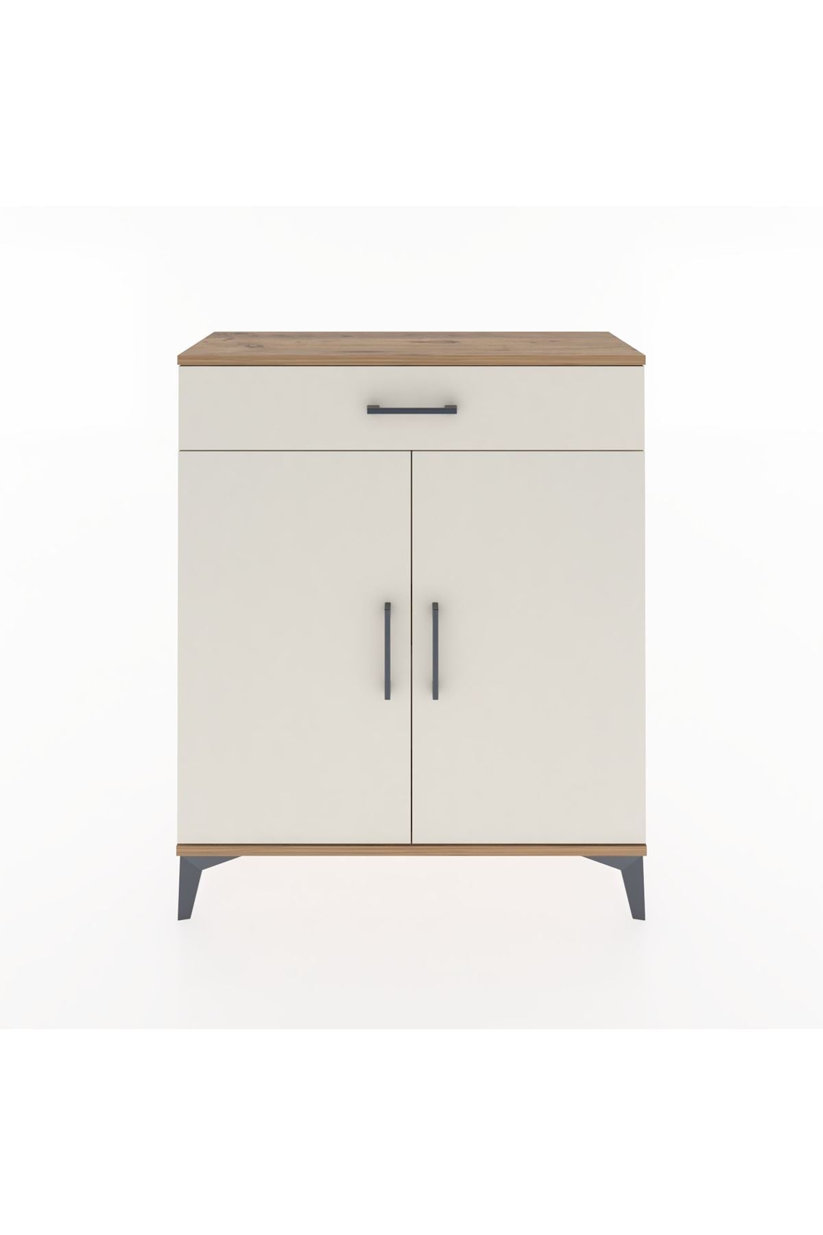 Arges Şifonyer Tek Raflı Tek Çekmeceli 2 Kapaklı 88x30x106 Çam-Aytaşı