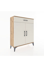 Arges Şifonyer Tek Raflı Tek Çekmeceli 2 Kapaklı 88x30x106 Çam-Aytaşı