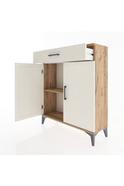 Arges Şifonyer Tek Raflı Tek Çekmeceli 2 Kapaklı 88x30x106 Çam-Aytaşı