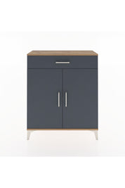 Arges Şifonyer Tek Raflı Tek Çekmeceli 2 Kapaklı 88x30x106 Çam-Antrasit