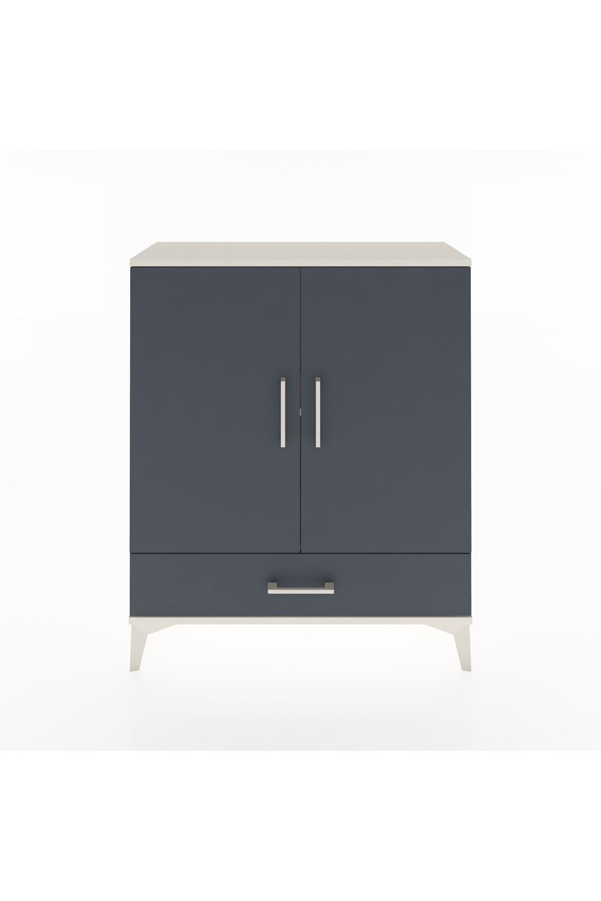 Arges Şifonyer 2 Raflı Tek Çekmeceli 2 Kapaklı 88x30x106 Aytaşı-Antrasit