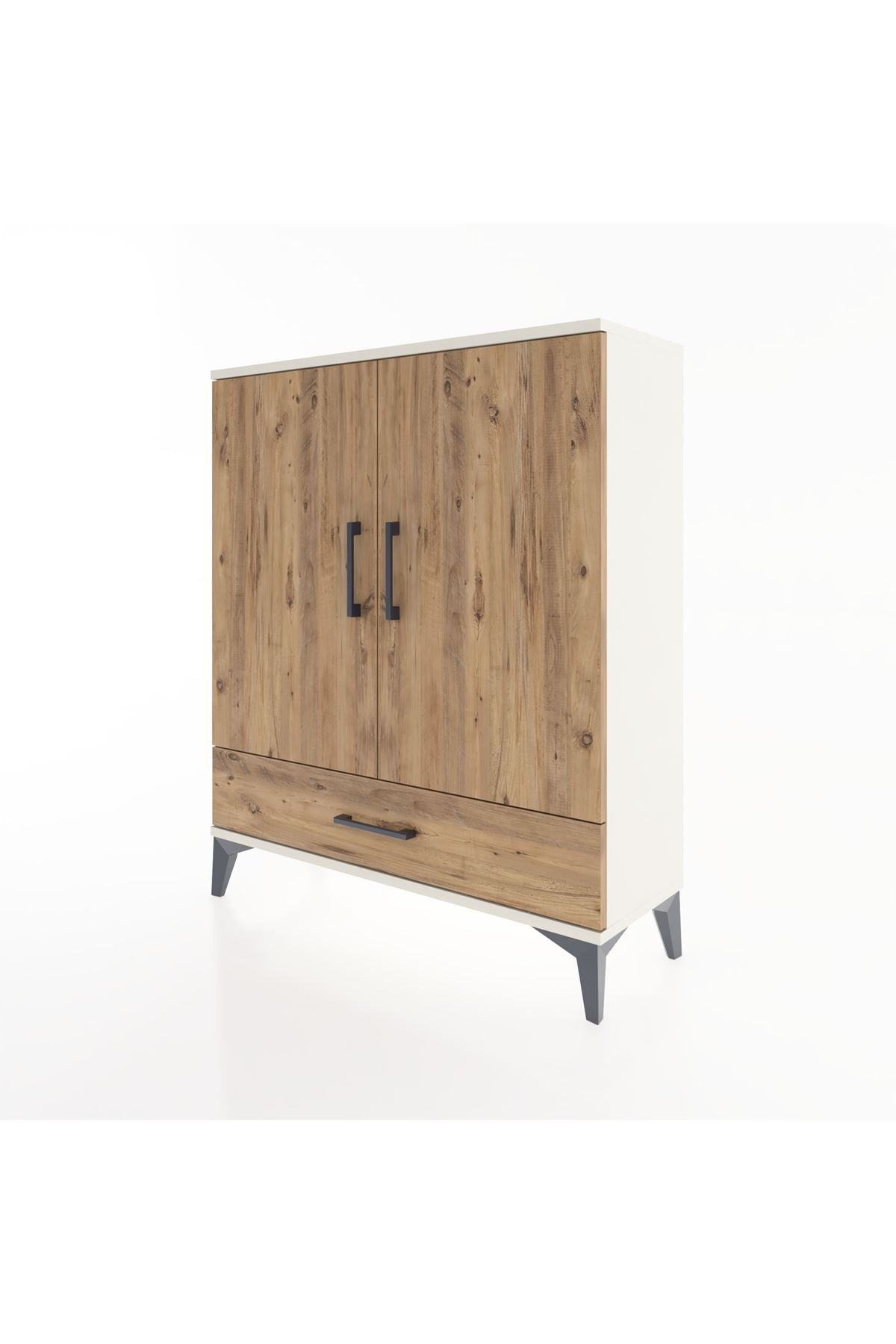 Arges Şifonyer 2 Raflı Tek Çekmeceli 2 Kapaklı 88x30x106 Aytaşı-Çam