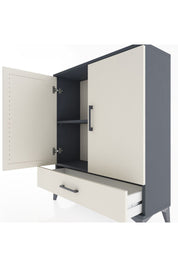 Arges Şifonyer 2 Raflı Tek Çekmeceli 2 Kapaklı 88x30x106 Antrasit-Aytaşı