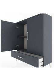 Arges Şifonyer 2 Raflı Tek Çekmeceli 2 Kapaklı 88x30x106 Antrasit-Antrasit