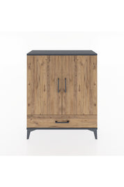 Arges Şifonyer 2 Raflı Tek Çekmeceli 2 Kapaklı 88x30x106 Antrasit-Çam