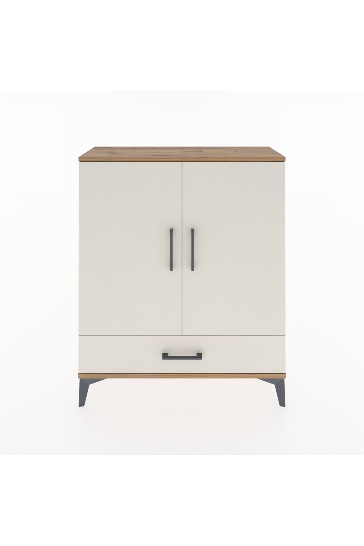 Arges Şifonyer 2 Raflı Tek Çekmeceli 2 Kapaklı 88x30x106 Çam-Aytaşı