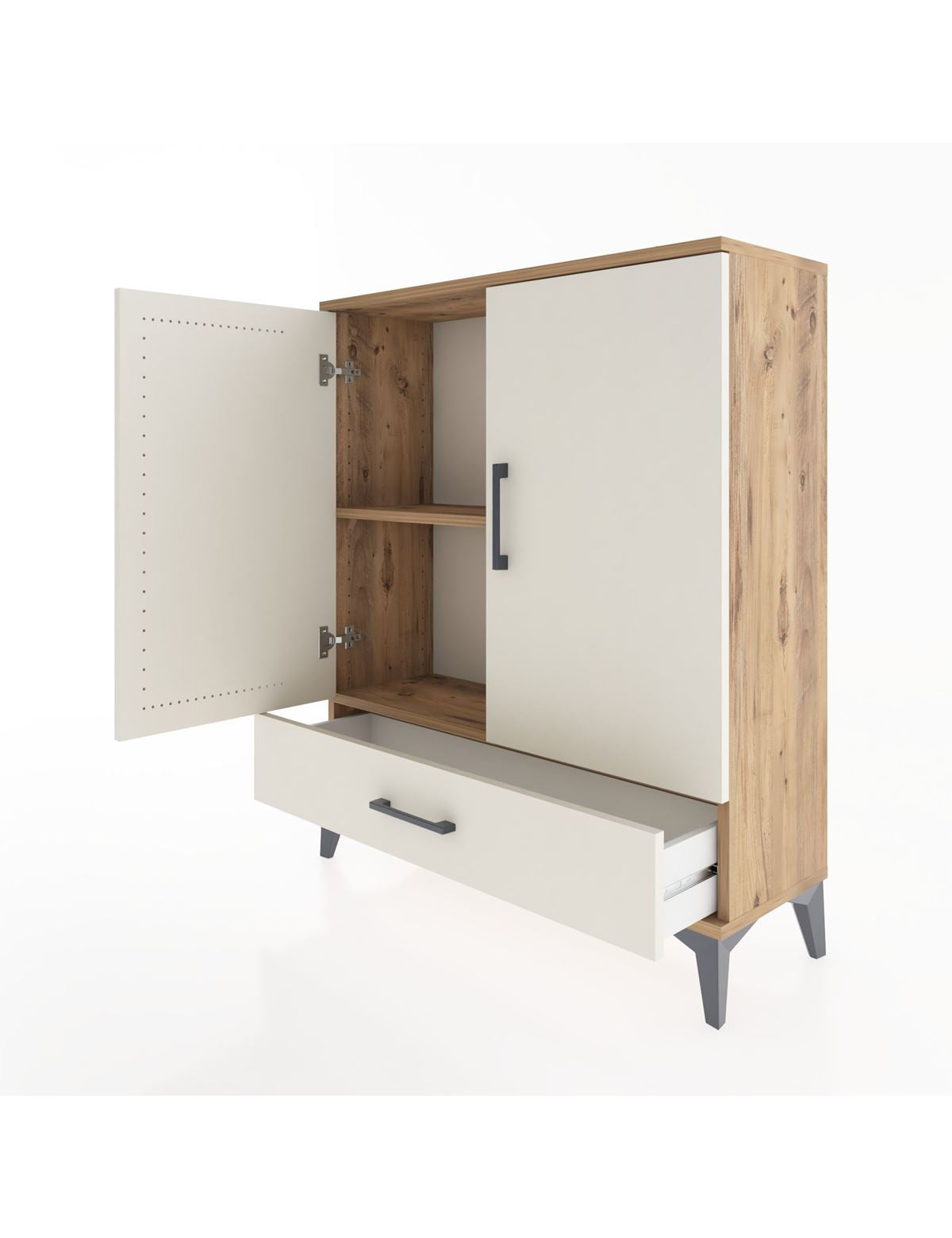 Arges Şifonyer 2 Raflı Tek Çekmeceli 2 Kapaklı 88x30x106 - S05M002V7A