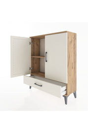 Arges Şifonyer 2 Raflı Tek Çekmeceli 2 Kapaklı 88x30x106 Çam-Aytaşı