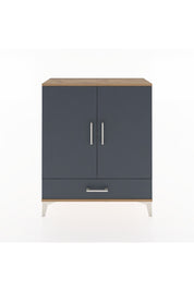 Arges Şifonyer 2 Raflı Tek Çekmeceli 2 Kapaklı 88x30x106 Çam-Antrasit