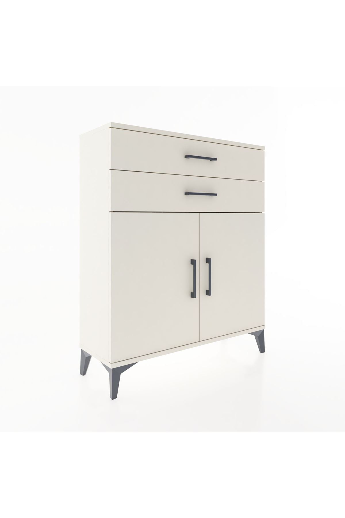 Arges Şifonyer 2 Raflı 2 Çekmeceli 2 Kapaklı 88x30x106 Aytaşı-Aytaşı