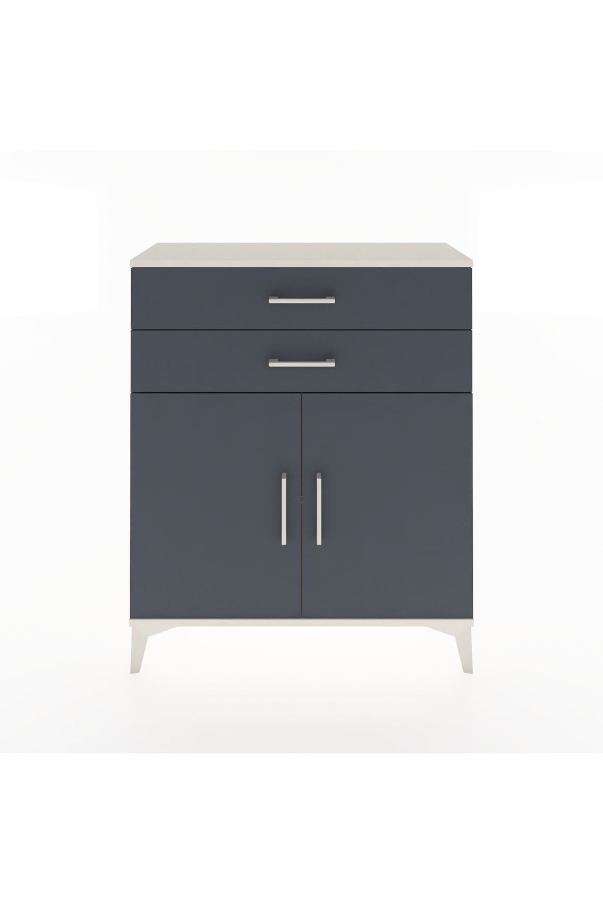 Arges Şifonyer 2 Raflı 2 Çekmeceli 2 Kapaklı 88x30x106 Aytaşı-Antrasit