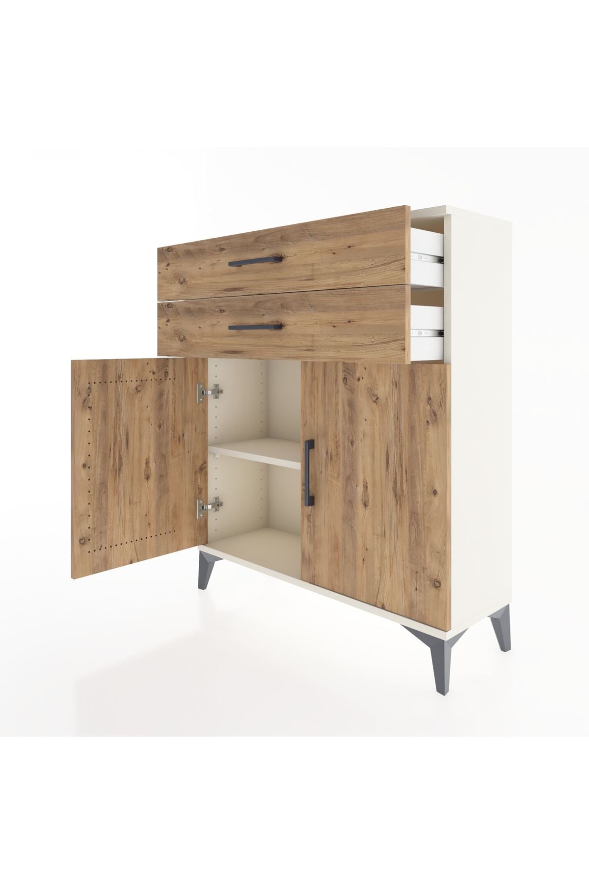 Arges Şifonyer 2 Raflı 2 Çekmeceli 2 Kapaklı 88x30x106 Aytaşı-Çam