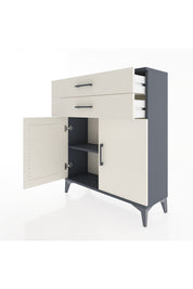 Arges Şifonyer 2 Raflı 2 Çekmeceli 2 Kapaklı 88x30x106 Antrasit-Aytaşı