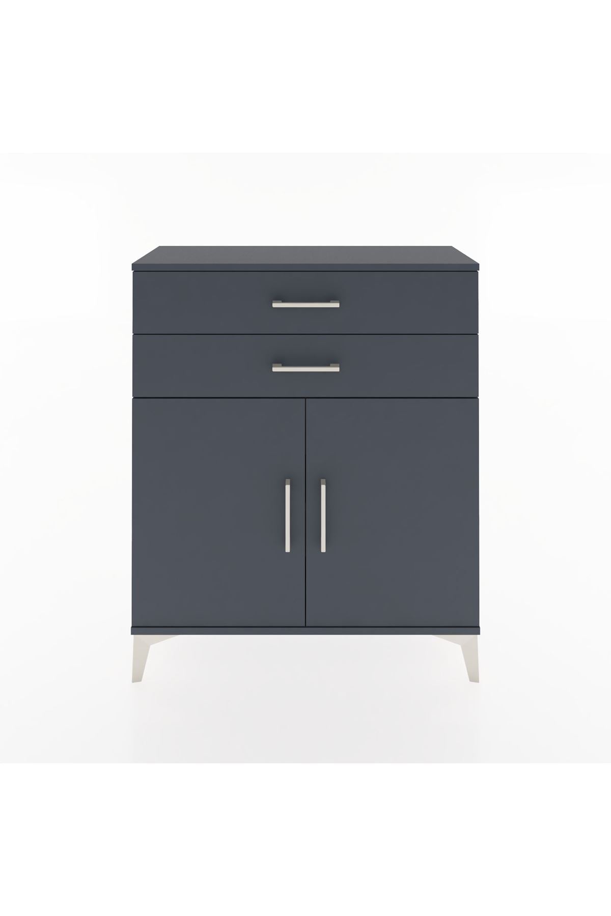 Arges Şifonyer 2 Raflı 2 Çekmeceli 2 Kapaklı 88x30x106 Antrasit-Antrasit